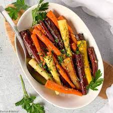 Roasted carrots with honey ginger glaze